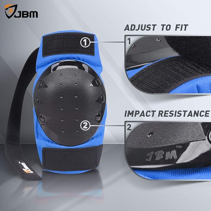 JBM Adult & Kids Knee Pads Elbow Pads and Wrist Guards for Inline Skating, Roller Skating, Skateboarding, Scootering