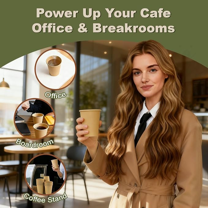 3 oz 600 Pack Disposable Coffee Cups, Bulk Brown Disposable Paper Cups - Image 7