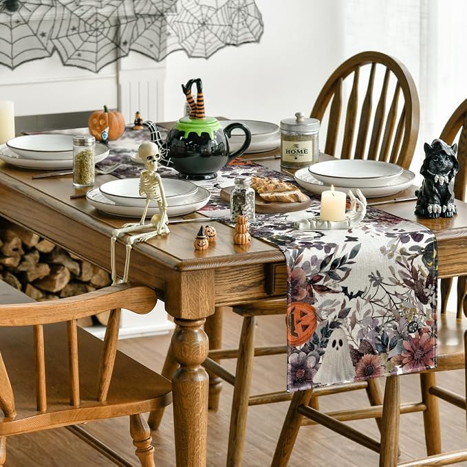 Artoid Mode 210 GSM Halloween Table Runner 13x108 Inch Home Party Decor | - Image 4