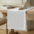 Burlap Style Farmhouse Table Runner, 14x60 Inches White | Thick Durable Fabric by ZEEMARTONLINE