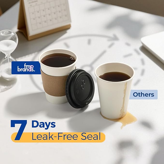 Fit Meal Prep 100 Pack 12 oz Disposable Coffee Cups - Image 4