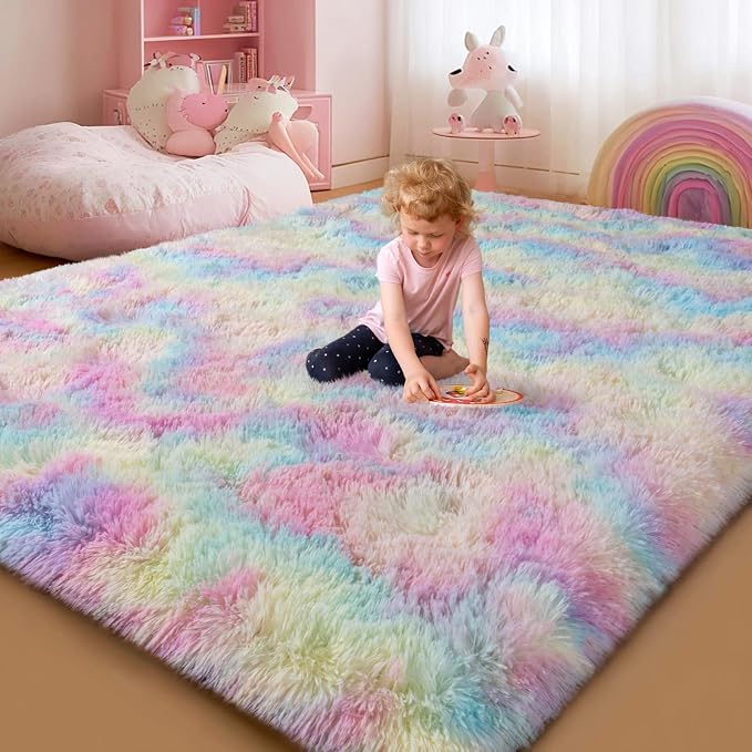 qulint 5x7 Fluffy Area Rug for Bedroom, Fuzzy Soft Kids Rug for Girl Plush - Image 7