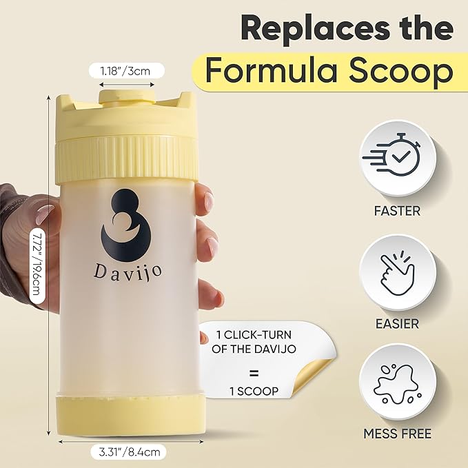 Formula Dispenser - Completely Replaces Hand Scooping - Fill The Desired Portion with just a Few clicks - Formula Container to go - 10ounces Baby Milk Powder Storage