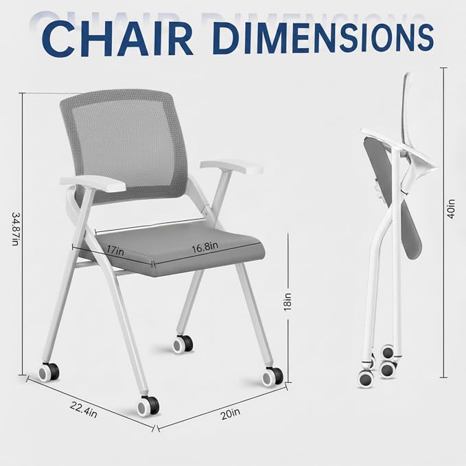 10 Pack Folding Office Chair - Image 3