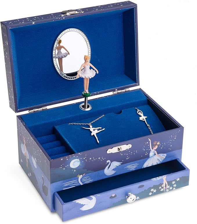 Jewelkeeper Ballerina Music Box & Little Girls Jewellery Set - 3 Ballerina Gifts for Girls