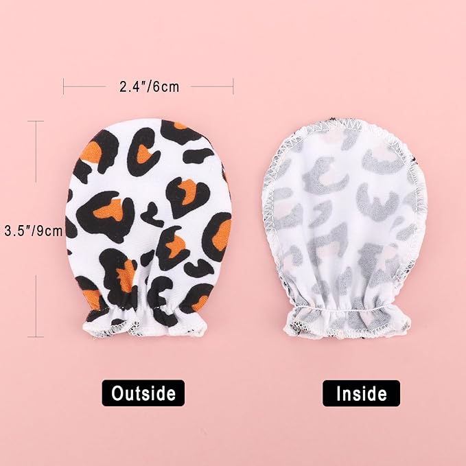 BQUBO Newborn Infant Toddler Mittens No Scratch Cotton Elastic Wrist Gloves Hypoallergenic for 0-6 Months Baby Boys Girls