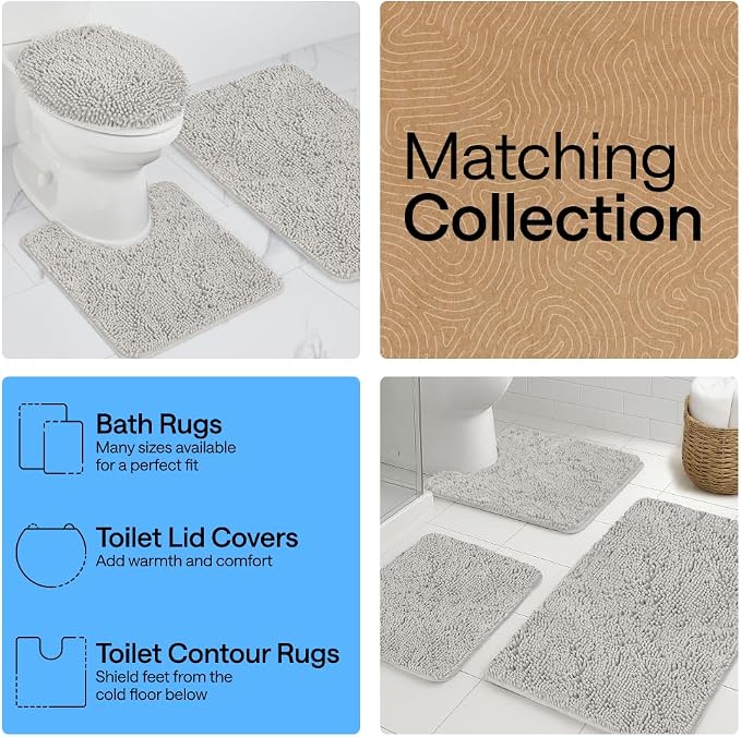 GORILLA GRIP Bath Rug Mat 44x26, Soft Absorbent Chenille, Quick Dry Microfiber - Image 8