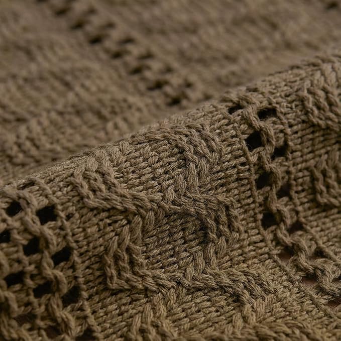 Artoid Mode Coffee Woven Farmhouse Hollow Table Runner 12x90 Inch | Holiday - Image 7