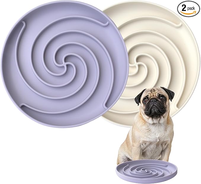 Bifeaw Slow Feeder Dog Bowls, Dishwasher Microwave Safe Silicone Puppy Puzzle by Bifeaw