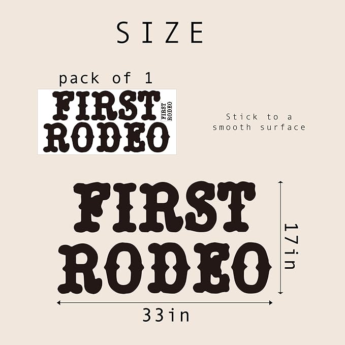 First Rodeo Wall Decal - Western Cowboy Theme First Birthday Party/Baby Shower Party Decorations Supplies Wall Stickers, Rodeo Sign Balloon Arch Backdrop and Party Backdrop Decorations Decals