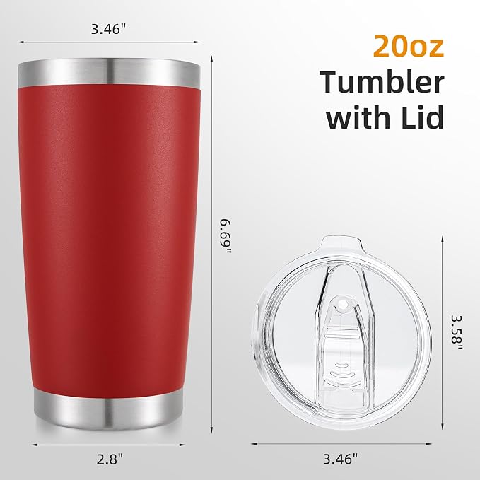 20oz Tumbler Bulk with Lid Stainless Steel Tumblers, 6 Pack | Leak Proof Lid - Image 5