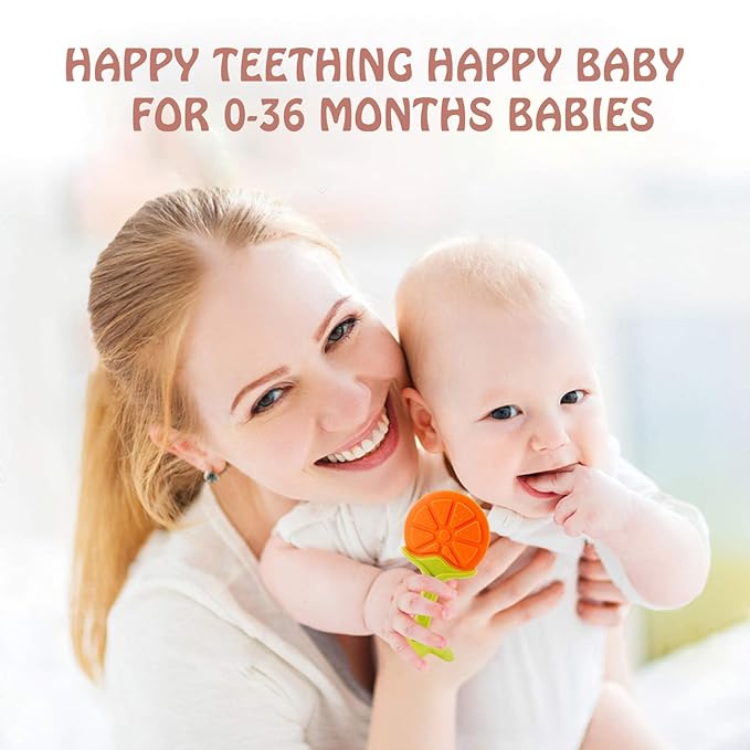 Teething Toys (5 Pack) - Tinabless Infant Teething Relief Toys&Teething Mitten Set, Food Grade Silicone Anti Dropping Wrist Hand Teethers Baby Chew Toys for Sucking Needs, Silicone Baby Teethers(Pink)