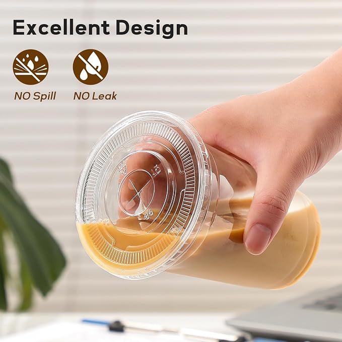 AOZITA 100 Pack - 20 oz Clear Plastic Cups - Image 4