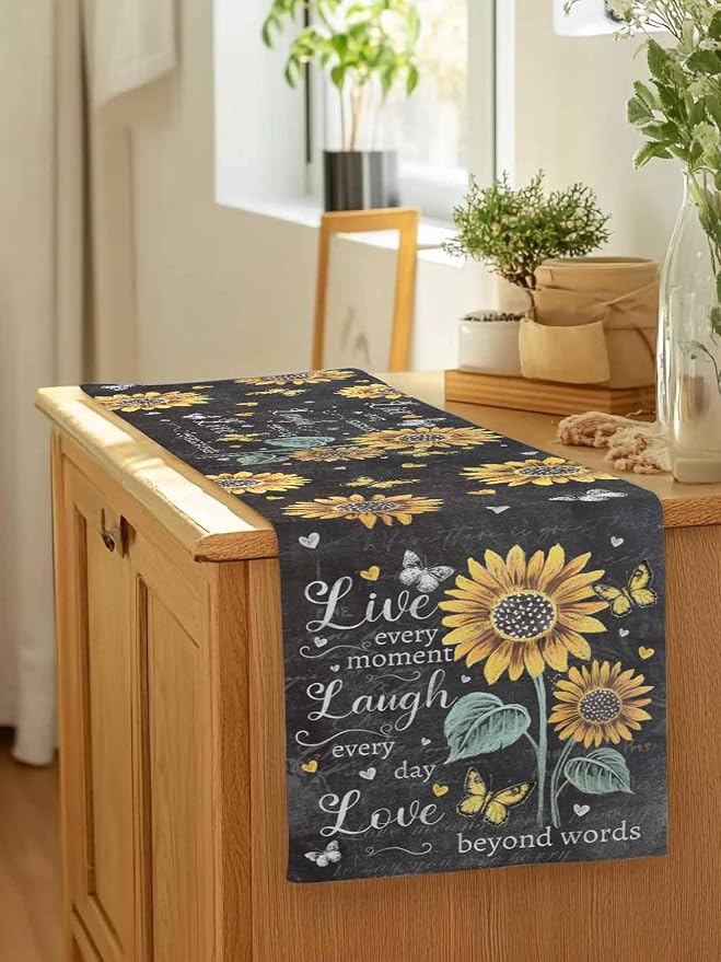 Retro Sunflower Table Runners 72 Inches Long, Spring Summer Farmhouse Table - Image 7