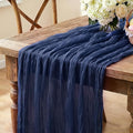 Navy Blue Table Runner, 10FT Rustic Gauze Blue Table Runner 35*120inch Boho by Miucat