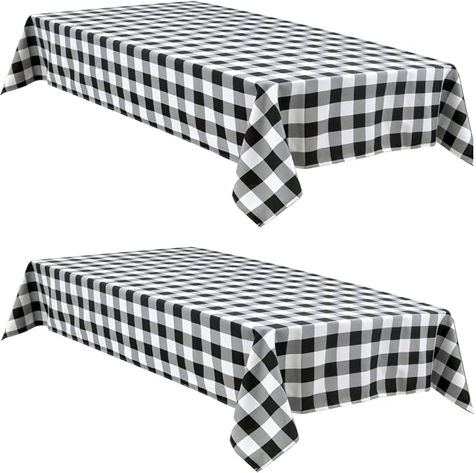 Buffalo Plaid Tablecloth, 2 Pack, 54 x 54 inch, Stain and Wrinkle Resistant by Hiasan