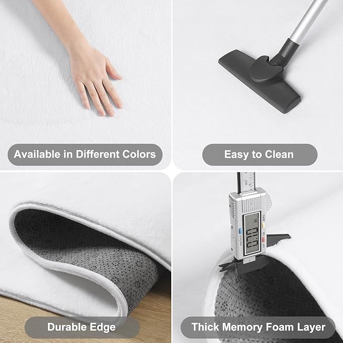Amearea Large Modern Area Rugs for Bedroom Living Room, 5x8 Feet White - Image 5