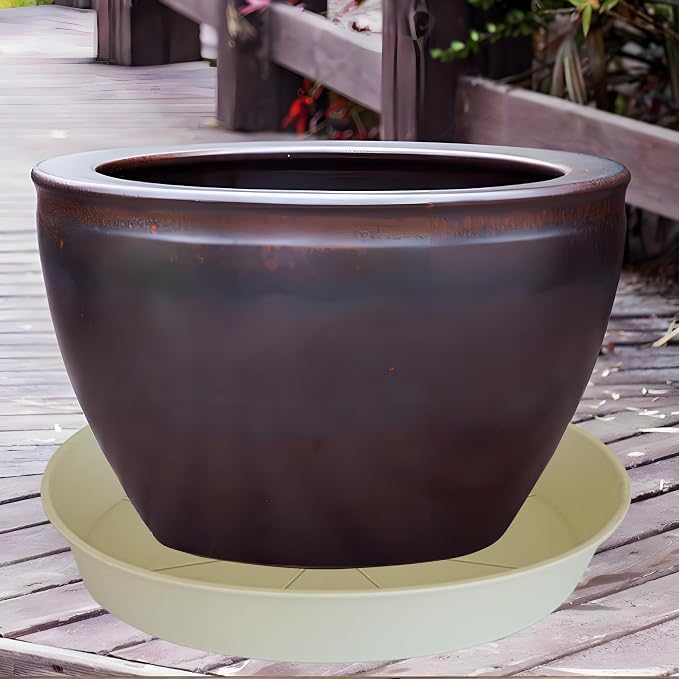2 Pack of 18 19 inch Plant Saucer Drip Tray, Heavy Duty Deep Plant Saucers - Image 6