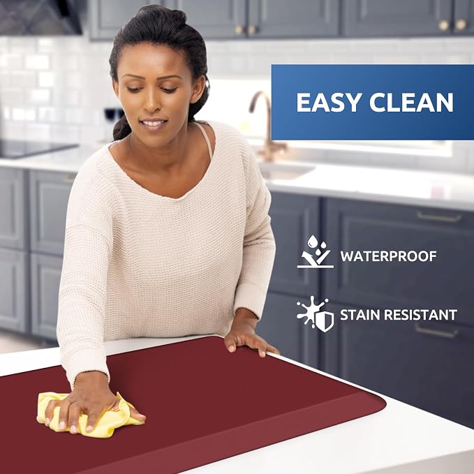 KitchenClouds Kitchen Mat Cushioned Anti Fatigue Kitchen Rug 0.8inch Water - Image 3