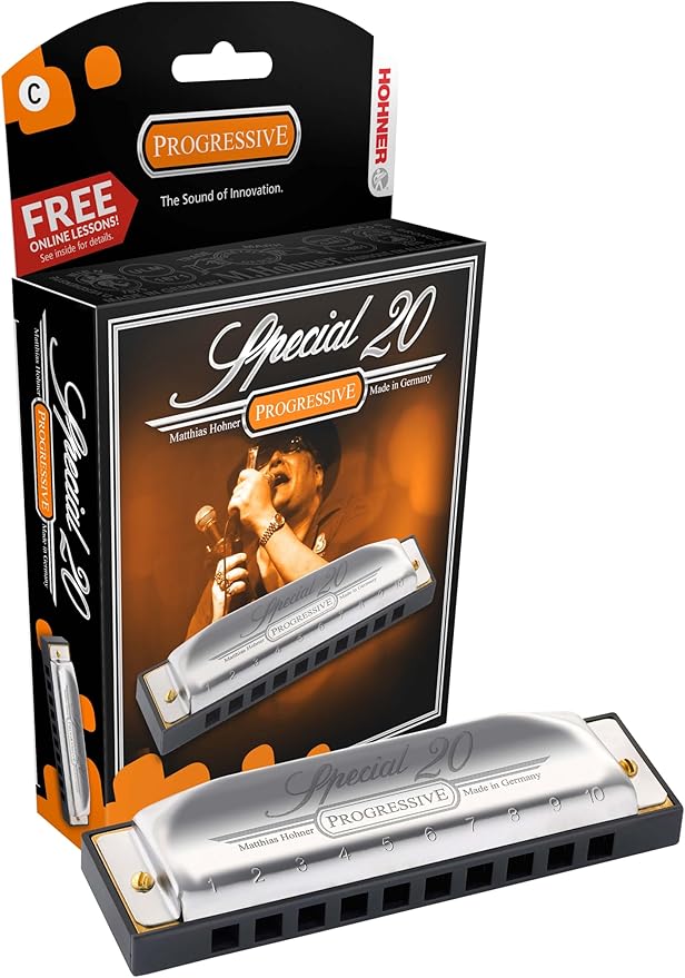 Hohner Special 20 Harmonica - Key of B Bundle with Case, Pouch, Online Manual, and Austin Bazaar Polishing Cloth