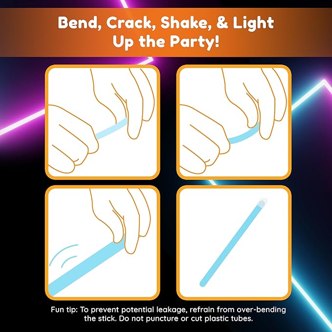 Glow Fever Glow in The Dark Sticks - 100 ct 6" Glow Sticks Bulk Party Pack with End Caps & Lanyards - Glow Party Favors for Concert, Festival, & Wedding - Neon Light Sticks, Blue