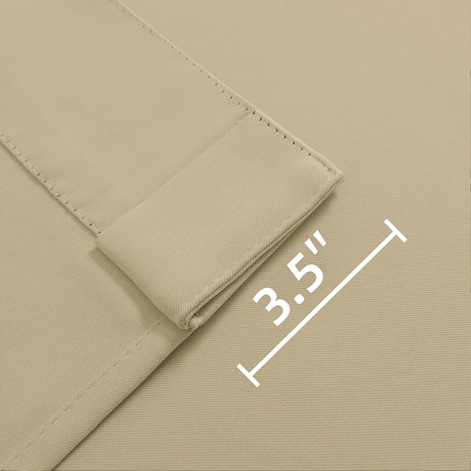 Joydeco Custom Blackout Curtains for Bedroom, 1 Panel Room Darkening Curtains & Drapes for Living Room Window Rod Pocket Back Tab (Custom Size,Beige)