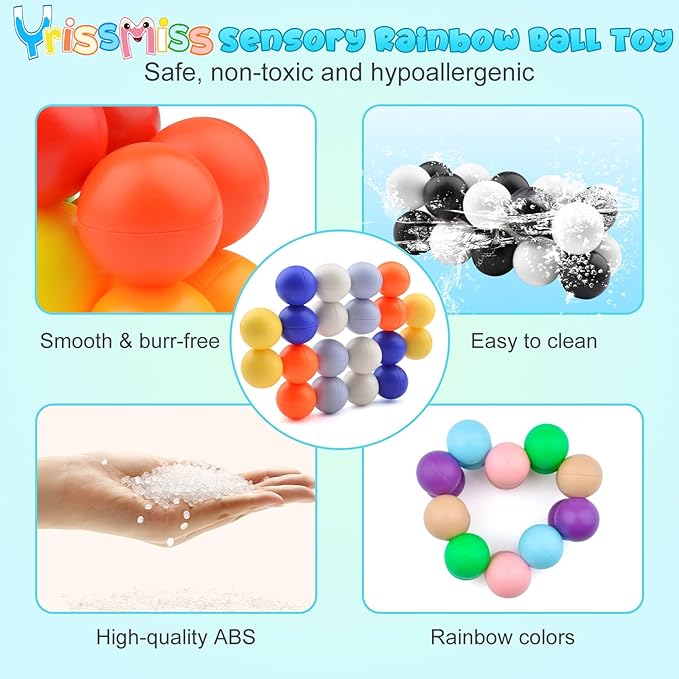 2PCS Autism Sensory Toys for Autistic Children, Sensory Fidget Toys for Kids Adults ,Autism Learning Materials ADHD Fidget Toys, Toddler Stocking Stuffers Present for Boys 3+ Year Old Age(D)