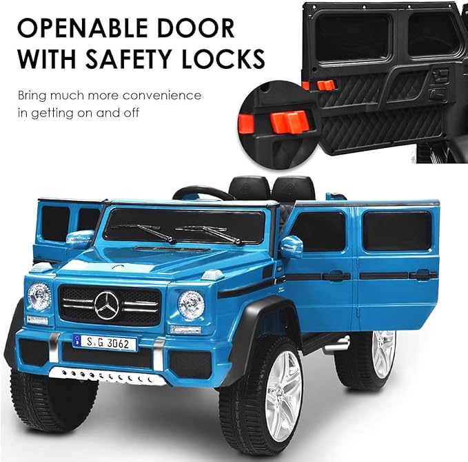 Costzon Ride on Car, Licensed Mercedes-Benz Maybach, 12V Battery Powered Vehicle Toy w/ 2 Motors, Remote Control, 3 Speeds, Lights, Horn, Music, Aux, Storage, Truck, Electric Car for Kids (Navy)