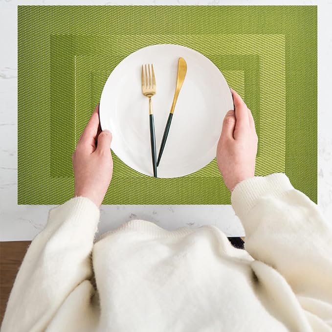 PIGCHCY Placemats Set of 12 Washable Durable Place Mats Vinyl Heat Resistant - Image 6