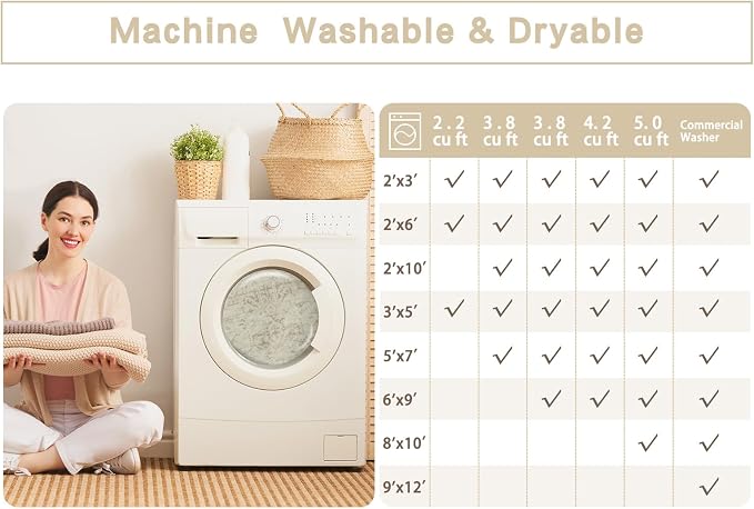 Srugn Washable Rugs 6x9 Area Rugs - Image 7