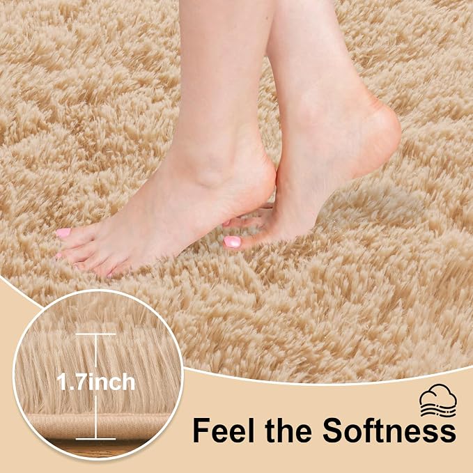 Mugorn 3x5 Rugs for Bedroom, Fluffy Area Rugs for Living Room, Soft Shag Kids - Image 2