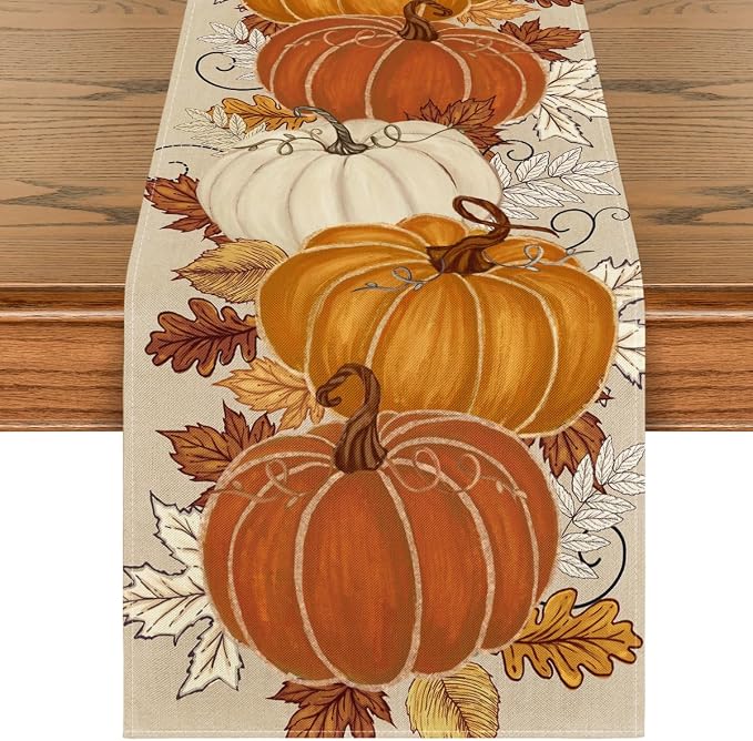 Artoid Mode 210 GSM Fall Table Runner 13x48 Inch Home Party Decor | Orange by ArtoidMode