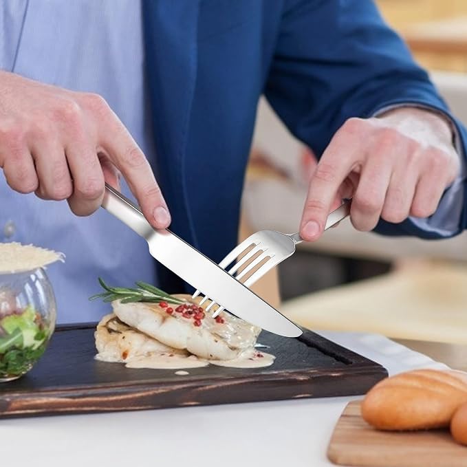 LIANYU 60-Piece 18/10 Stainless Steel Flatware Service - Image 7