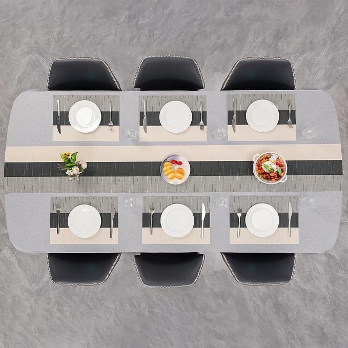 Table Runner 88 Inches Long, Vinyl Woven Farmhouse Table Runners | Washable - Image 8