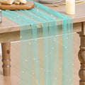 Artoid Mode 10Pcs Pearl Turquoise Gauze Table Runner 120 Inch 10FT, Seasonal by ArtoidMode