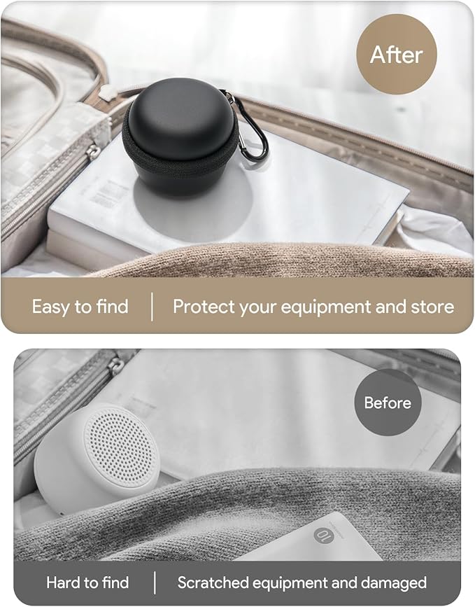 Carrying Case for Babelio White Noise Machine, Mini Sound Machine Protective Compact Traveling Storage Bag, Scratches Shockproof Waterproof (Only Case) (Black, S)