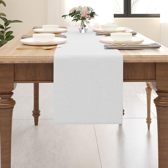 Dinning Table Runner Cloth 12 x 36 Inches Farmhouse Kitchen Coffee Burlap Table by NATUS+WEAVER