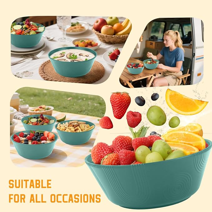 Wheat Straw Bowl Sets of 6-36oz Cereal Bowls, Microwave and Dishwasher Safe - Image 6