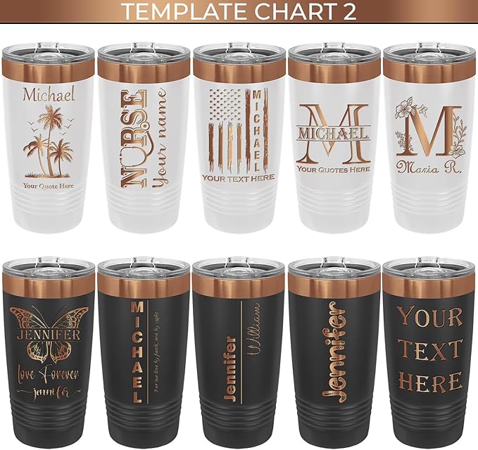 iProductsUS Personalized Gift For Women Mother's Day & Cruises - 20oz, Custom Tumbler w/Spill Proof Lid - Insulated Travel Coffee Mug - Stainless Steel Double Wall Coffee Tumbler, Cup (Rose Gold)