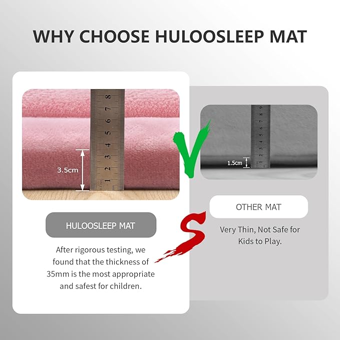 Baby Play Mat for Floor,1.3" Thick Memory Foam Tummy Time Mat,Soft Coral Velvet Nursery Rug,Extra Large Non Slip Crawling Mat for Toddlers,Infants,Kids,Yoga Mat,Tatami Mat for Living Room(Pink)