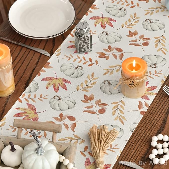Artoid Mode 210 GSM Fall Table Runner 13x60 Inch Home Party Decor | Orange - Image 7