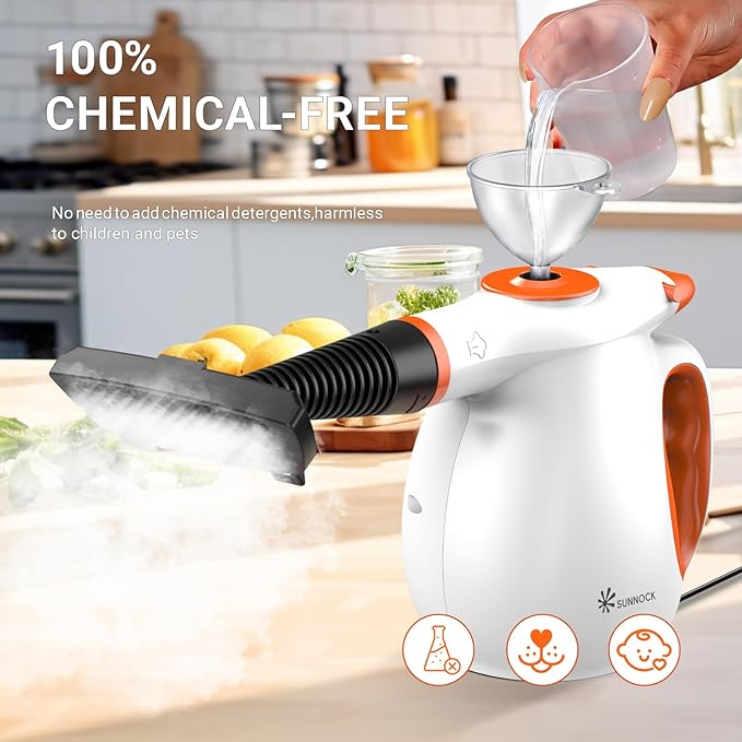 ETL-Certified Handheld Steam Cleaner - 221℉ 3.5 Bar Pressure, Chemical-Free Multi-Surface Cleaner for Kitchen, Bathroom, Car - Heats in 3-5 Mins