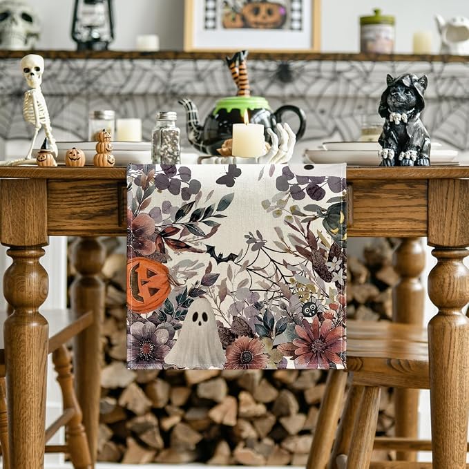 Artoid Mode 210 GSM Halloween Table Runner 13x108 Inch Home Party Decor | - Image 2