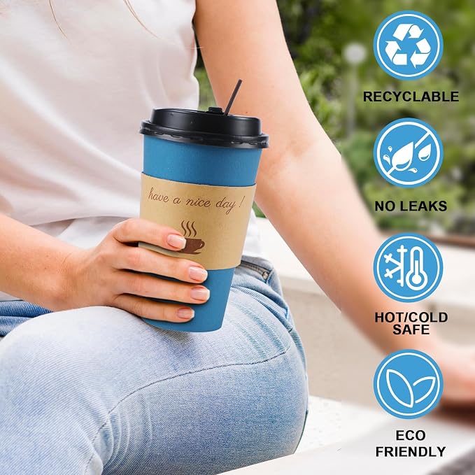 Clawsoff 100 Pack 12 oz Disposable Paper Coffee Cups - Image 3