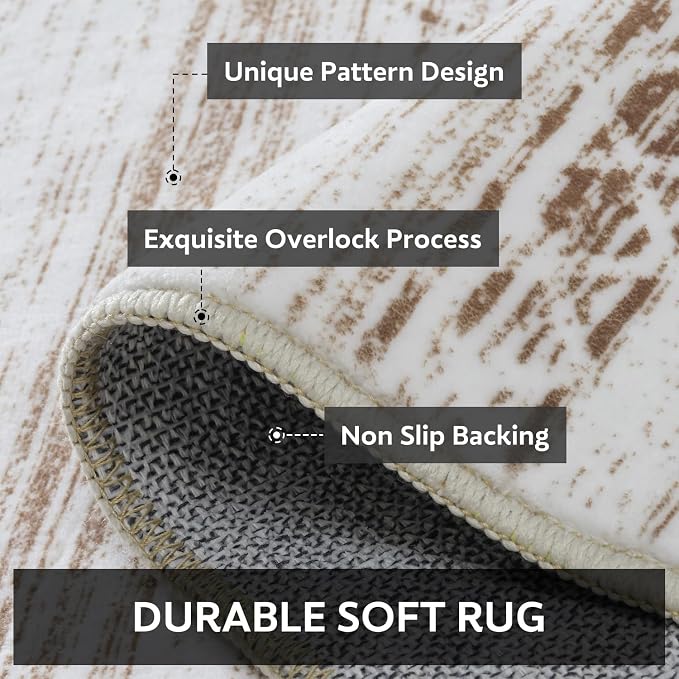 6x9 Area Rugs for Living Room Machine Washable Rug Distressed Indoor Carpet - Image 5