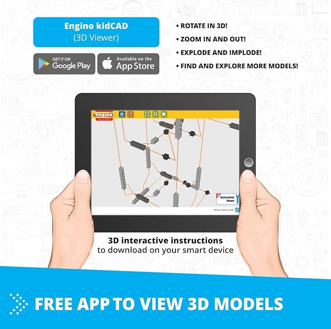 Engino Creative Engineering Kit, 60 Motorized Models for Kids 8+, Bulding Toys, STEM Projects for Young Inventors, Construction Toys, Models Powered by Motor, Gift for Boys & Girls