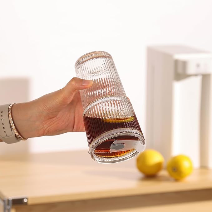 Ribbed Glass Tumbler Drinking Glasses - Image 5