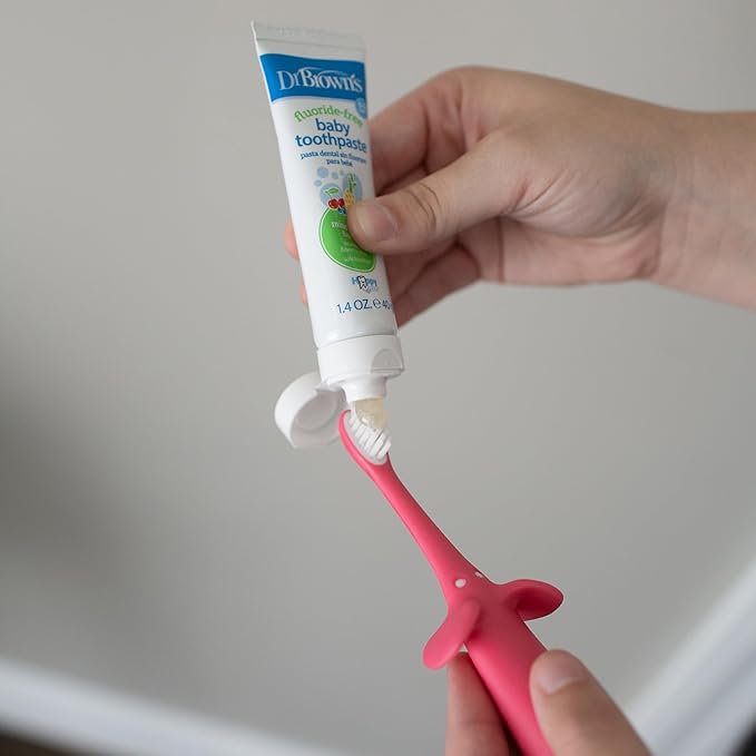 Dr. Brown's Infant-to-Toddler Toothbrush Set, 1.4 Ounce, Pink