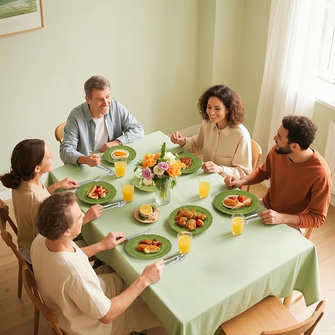 U-QE 100PCS Olive Green Plastic Plates - Image 6