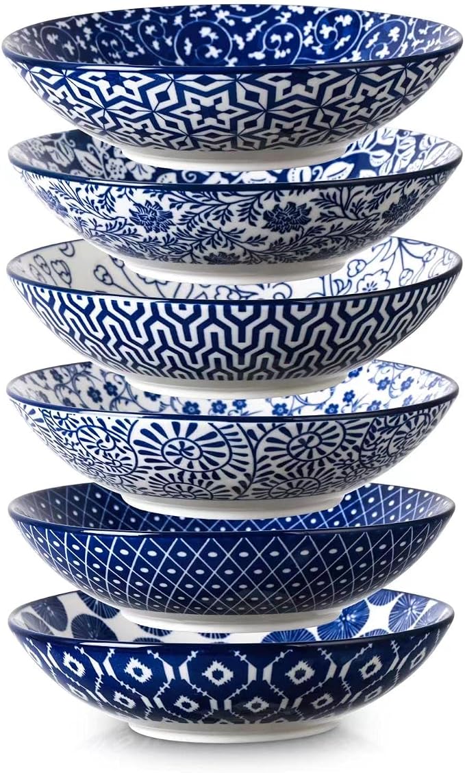 Selamica Porcelain 40oz Large Bowls 9 inch Big Pasta Salad Bowls, Microwave and by Selamica